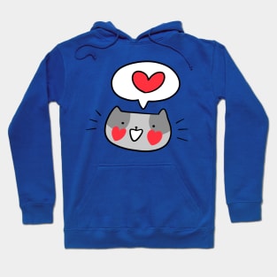 Cat Face Hearts Love Hoodie